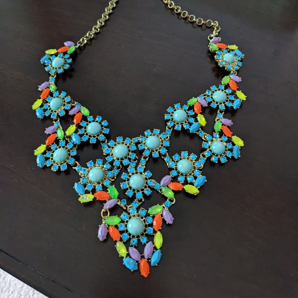 Colorful statement necklace